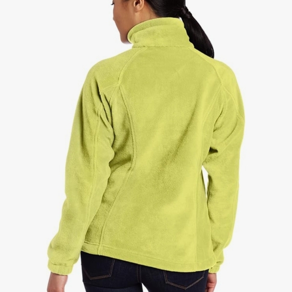 37a) COLUMBIA Fleece Collared Zip Jacket Green Sz. Medium - Picture 2 of 9